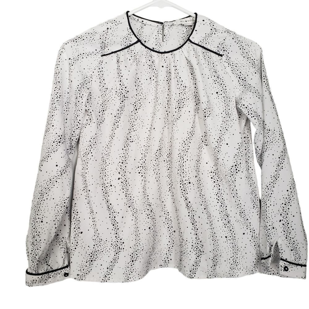 Mini Molly black white blouse top 12 14 girls
